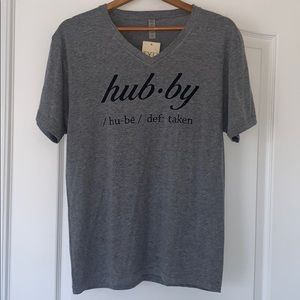 NWT Hubby Vneck T-Shirt, Grey, size Medium